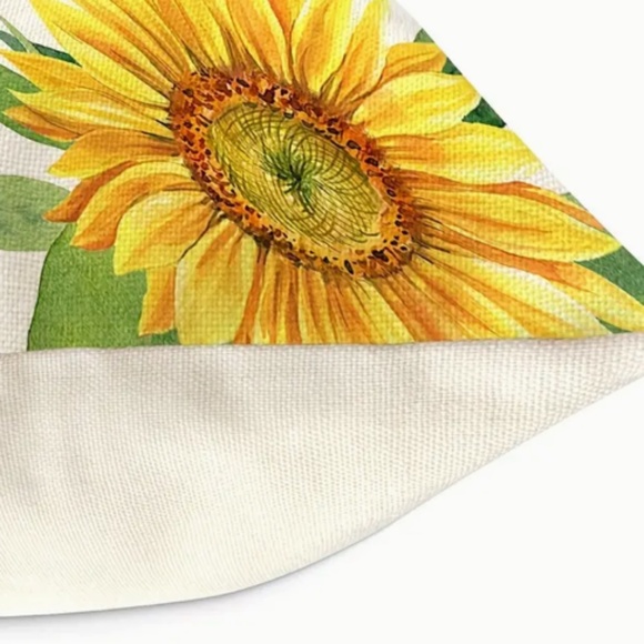 NEW ALL SEASONS SUNFLOWER RAIN BOOTS PLANTER LINEN FARMHOUSE PILLOW COVER 17.7" - Picture 4 of 6